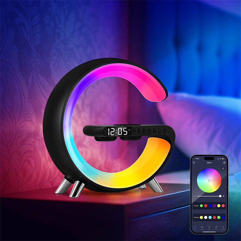 Mood lighting setup with Aura G-Lamp on nightstand